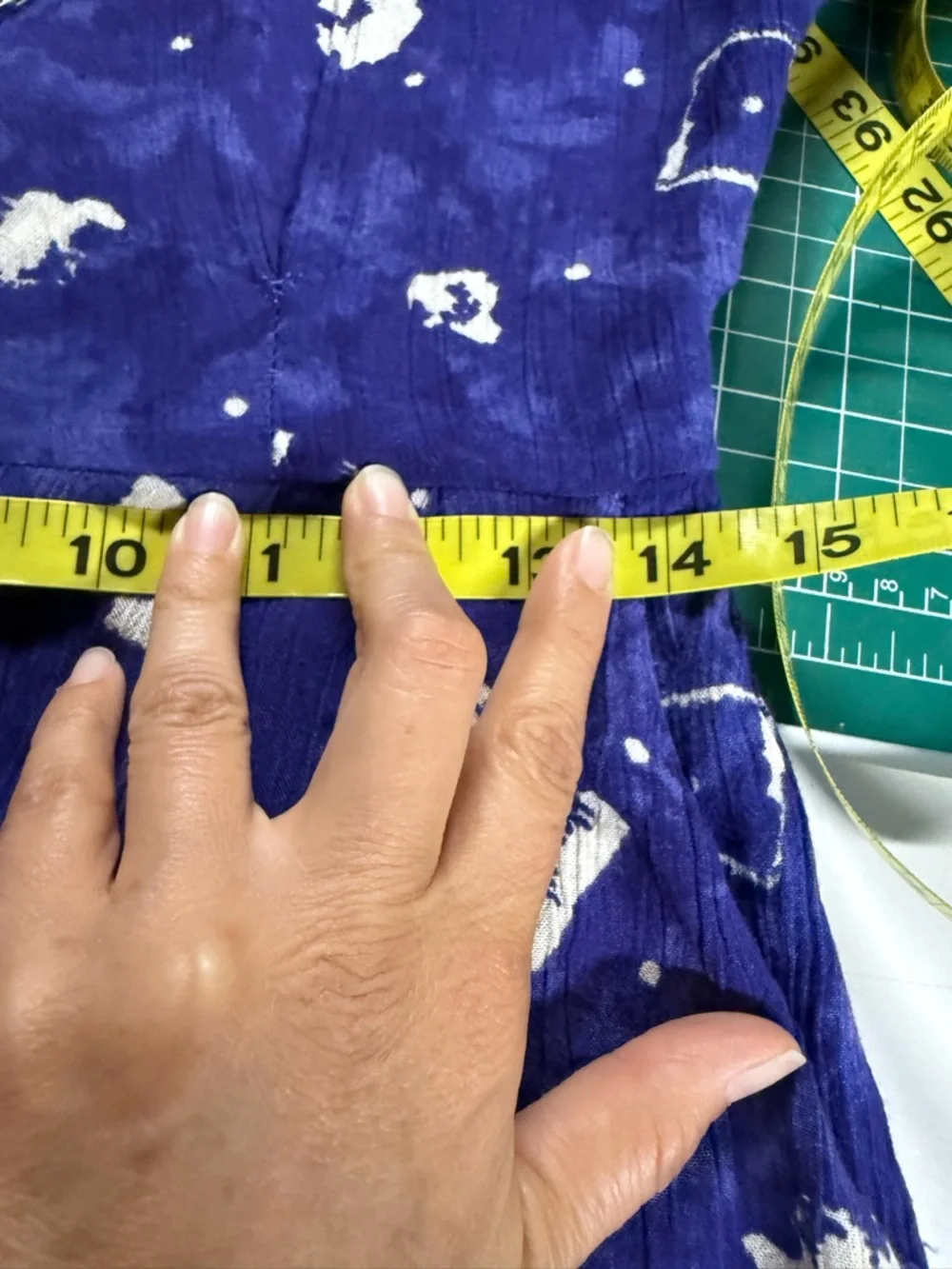 80s Rabbit Rabbit Rabbit Designs Purple Button-Front Short Sleeve Dress - Picture 8 of 9